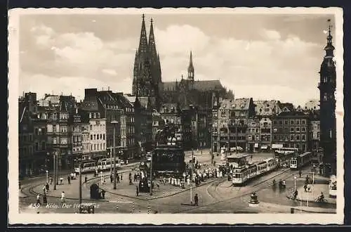 AK Köln, Heumarkt mit Strassenbahnen