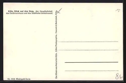 AK Köln, Dom und Hauptbahnhof mit Strassenbahn