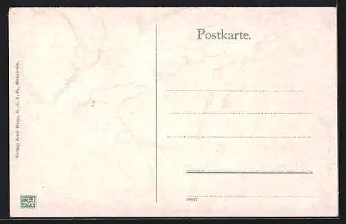 AK Mannheim, Blick auf den Ort, Strassenbahn