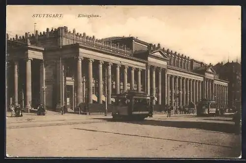 AK Stuttgart, Strassenbahn am Königsbau