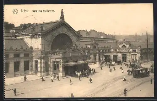 AK Liège, Gare des Guillemins, Bahnhof, Strassenbahn