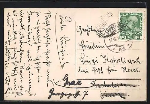 AK Wien, Strassenbahn vor der Universität