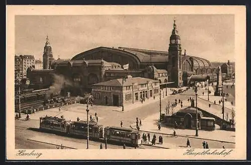 AK Hamburg-St.Georg, Hauptbahnhof, Strassenbahn