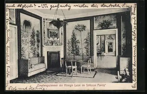 AK Schloss Paretz, Empfangszimmer der Königin Luise