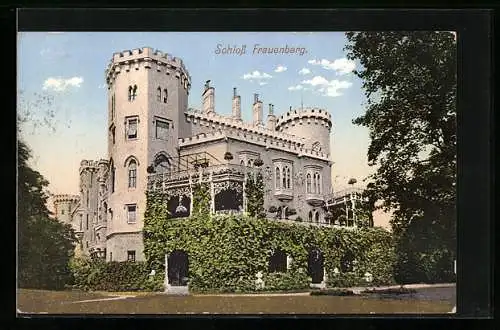 AK Frauenberg, Blick aufs Schloss mit bewachsener Terrasse