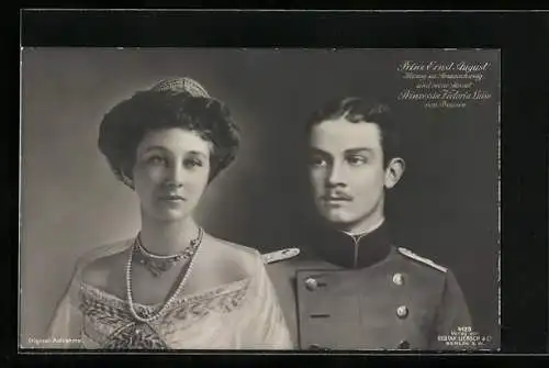 AK Prinz Ernst August Herzog zu Braunschweig und Prinzessin Victoria Luise von Preussen