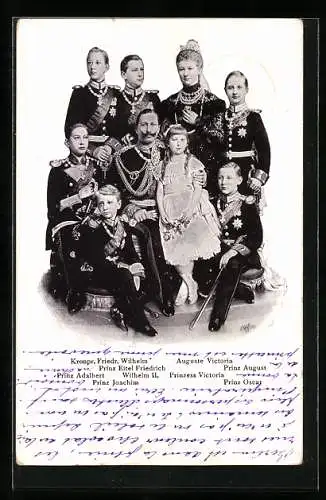 AK Kaiser Wilhelm II. im Kreise der Familie