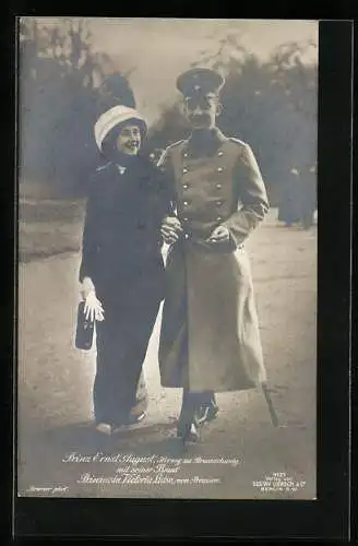 AK Ernst August Herzog von Braunschweig und Braut Prinzessin Viktoria Luise