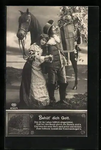 Foto-AK EAS Nr. 6733 /4: Der Fanfarenreiter verabschiedet sich von seiner Geliebten