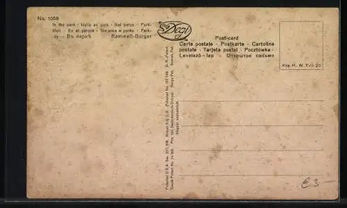 Ölgemälde-Imitations-AK Degi Nr. 1059: Parkidyll von Rammelt-Bürger