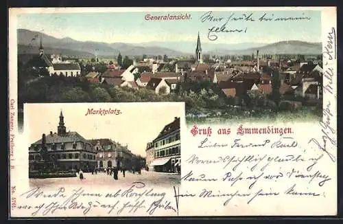 AK Emmendingen, Ortsansicht, Marktplatz