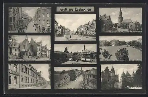 AK Euskirchen, Neustrasse, Commenerstrasse, Marktplatz, Kölnerstrasse