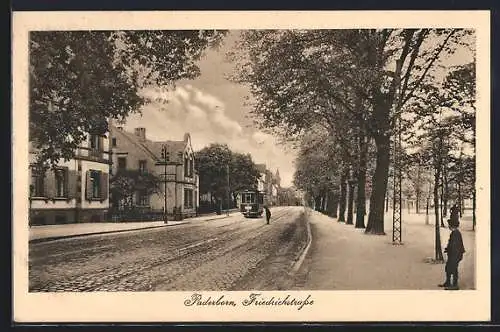 AK Paderborn, Strassenbahnverkehr in der Friedrichstrasse