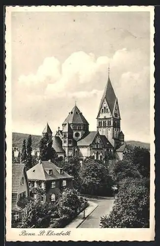 AK Bonn, St. Elisabeth mit Umgebung