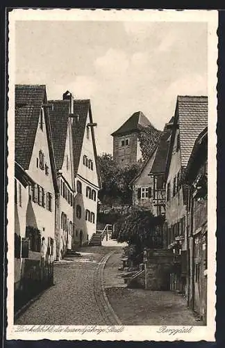 AK Dinkelsbühl, Blick von der Segringer Strasse in die Berggässlein-Strasse