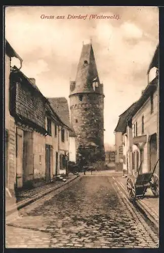 AK Dierdorf / Westerwald, Strassenpartie im Ort