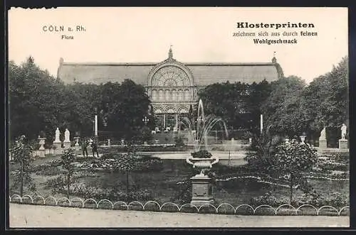 AK Köln-Riehl, Flora, Springbrunnen