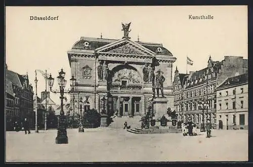 AK Düsseldorf, Kunsthalle und angrenzende Gebäude