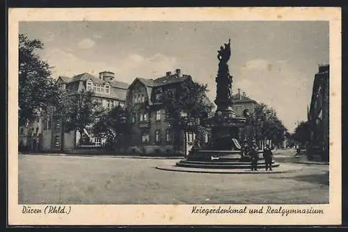 AK Düren, Kriegerdenkmal und Realgymnasium