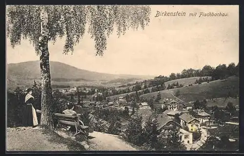 AK Birkenstein, Ortspanorama mit Fischbachau