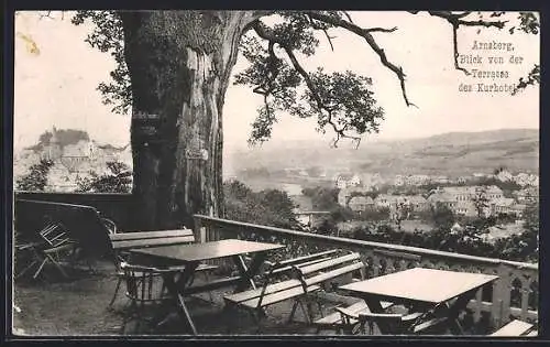 AK Arnsberg / Sauerland, Hotel Blick von der Terrasse des Kurhotel