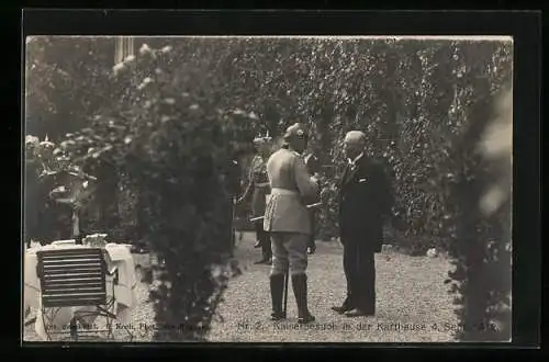 AK Kaiser Wilhelm II. besucht die Karthause 1912