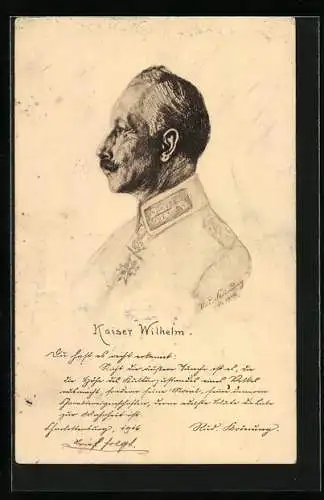 AK Kaiser Wilhelm II. in Uniform mit Orden