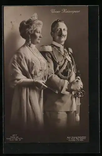 AK Kaiser Wilhelm II. mit seiner Gattin Kaiserin Auguste Victoria