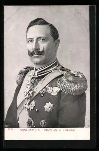 AK Brustportrait Kaiser Wilhelm II. in Uniform mit Orden