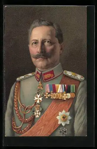 AK Kaiser Wilhelm II. in Uniform mit Orden