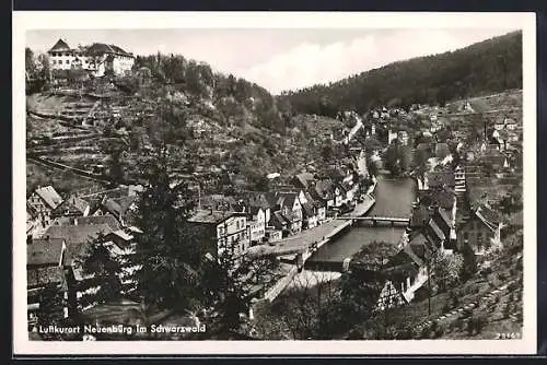 AK Neuenbürg im Schwarzwald, Teilansicht mit Brücke