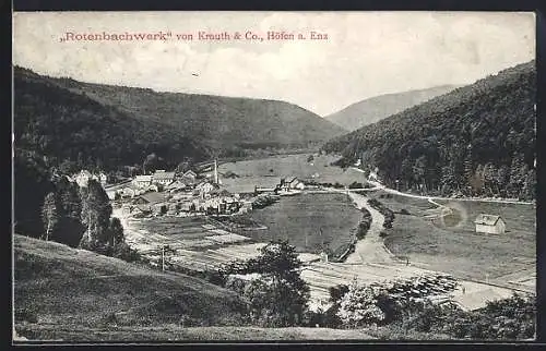 AK Höfen a. Enz, Rotenbachwerk von Krauth & Co.