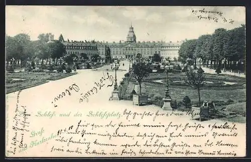 AK Karlsruhe, Das Schloss und der Schlossplatz