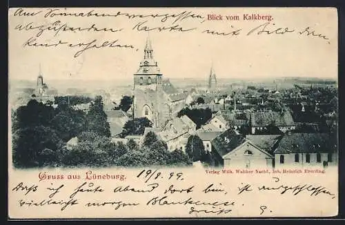 AK Lüneburg, Blick vom Kalkberg auf die Stadt