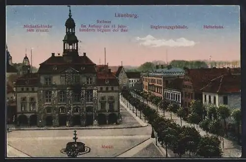 AK Lüneburg, Michaeliskirche, Rathaus, Regierungsgebäude