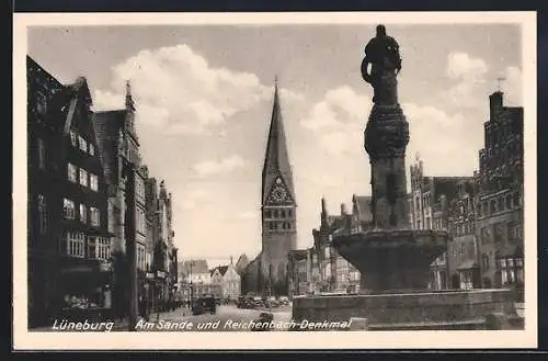 AK Lüneburg, Strasse am Sande und Reichenbach-Denkmal