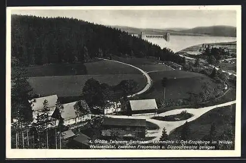 AK Lehnmühle / Sa., Grösste Talsperre Sachsens im Weisseritztal