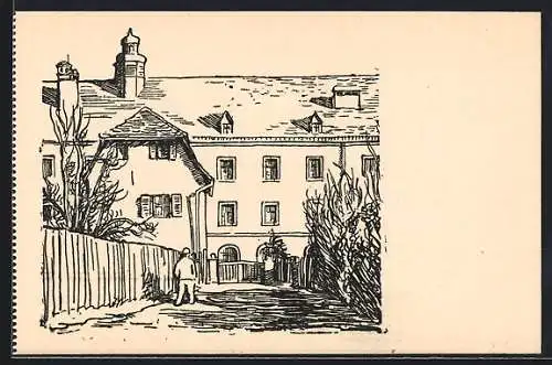 Künstler-AK Altdorf / Gau Franken, Blick auf den Westflügel des Wichernhauses