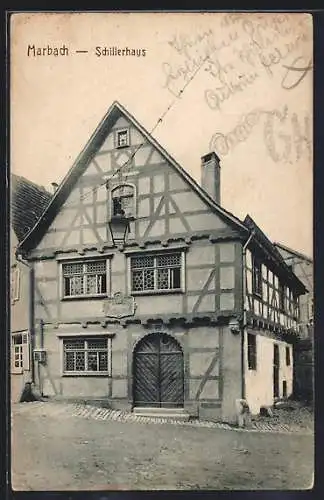 AK Marbach / Neckar, Schillerhaus, Frontansicht des Geburtshauses von Friedrich von Schiller