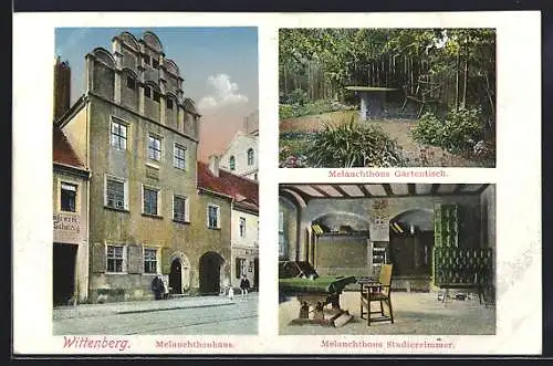 AK Wittenberg / Lutherstadt, Melanchthonhaus, Gartenzimmer und Studierzimmer