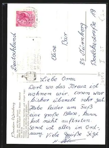 AK St. Pauls /Eppan, Pension Weinberg, Ortsansicht