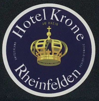 Kofferaufkleber Rheinfelden, Das Hotel Krone, das Logo