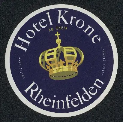 Kofferaufkleber Rheinfelden, Das Hotel Krone, das Logo