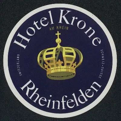 Kofferaufkleber Rheinfelden, Das Hotel Krone, das Logo
