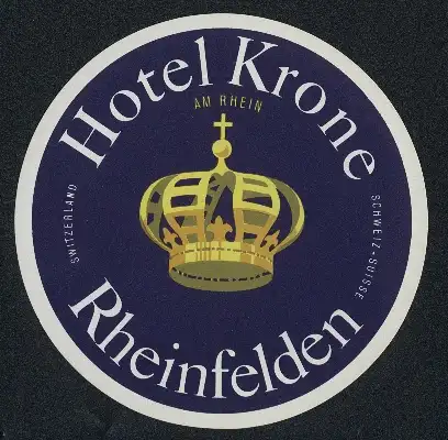 Kofferaufkleber Rheinfelden, Das Hotel Krone am Rhein, das Logo