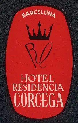 Kofferaufkleber Barcelona, Hotel Residencia Corcega