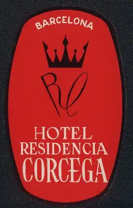 Kofferaufkleber Barcelona, Das Hotel Residencia Corcega