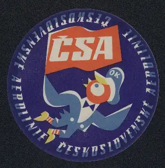 Kofferaufkleber Fluglinie Ceskoslovenske Aerolinie (CSA)