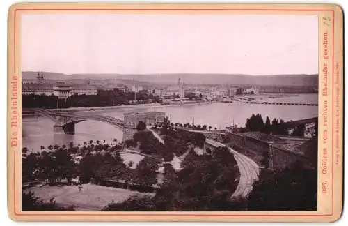 Fotografie Römmler & Jonas, Dresden, Ansicht Coblenz /Rheinland, Ortsansicht vom rechten Rheinufer aus 1890