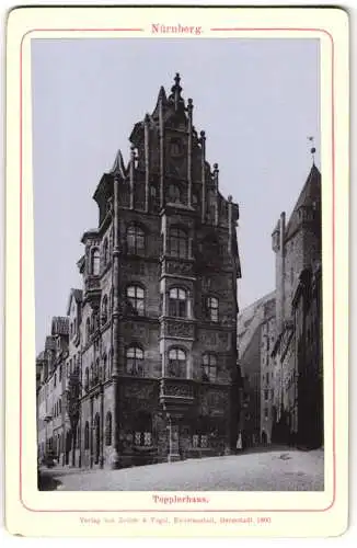 Fotografie Zedler & Vogel, Darmstadt, Ansicht Nürnberg, Partie am Topplerhaus 1900